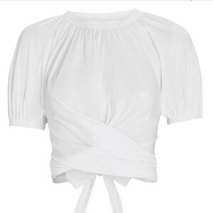 A.L.C. White Wrap Blouse